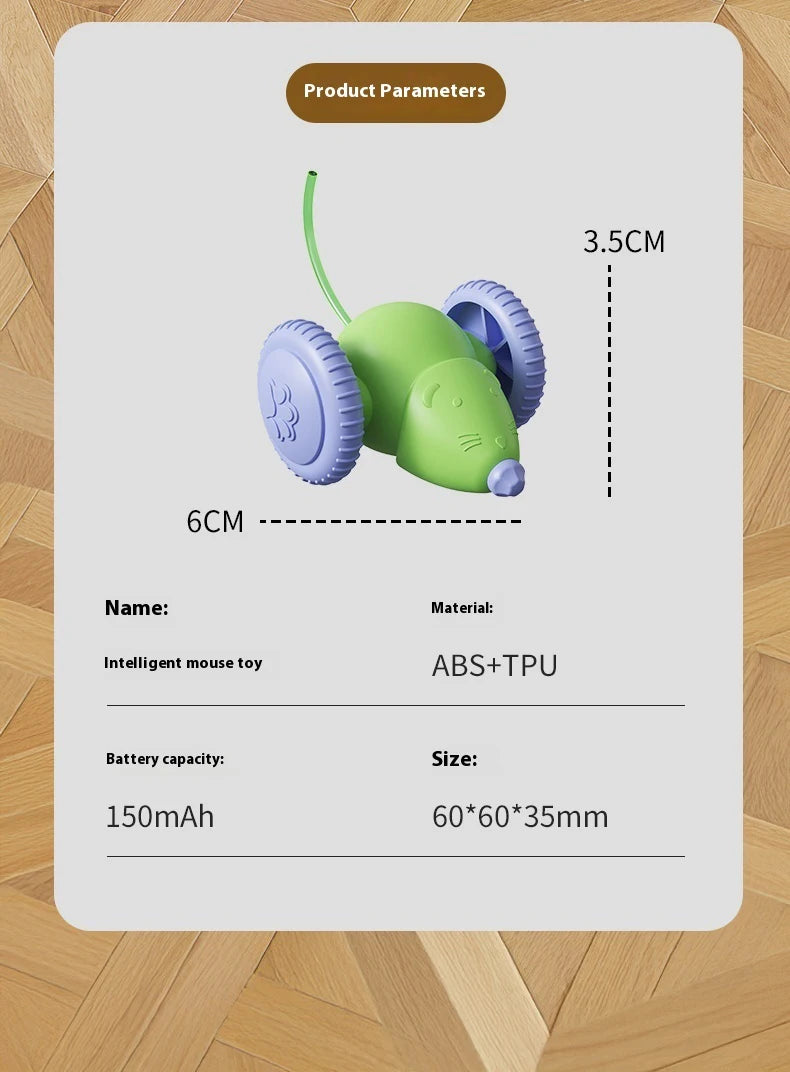 🐭 Rato Elétrico Recarregável Smart: Brinquedo Gato Automático com Desvio Inteligente de Obstáculos!