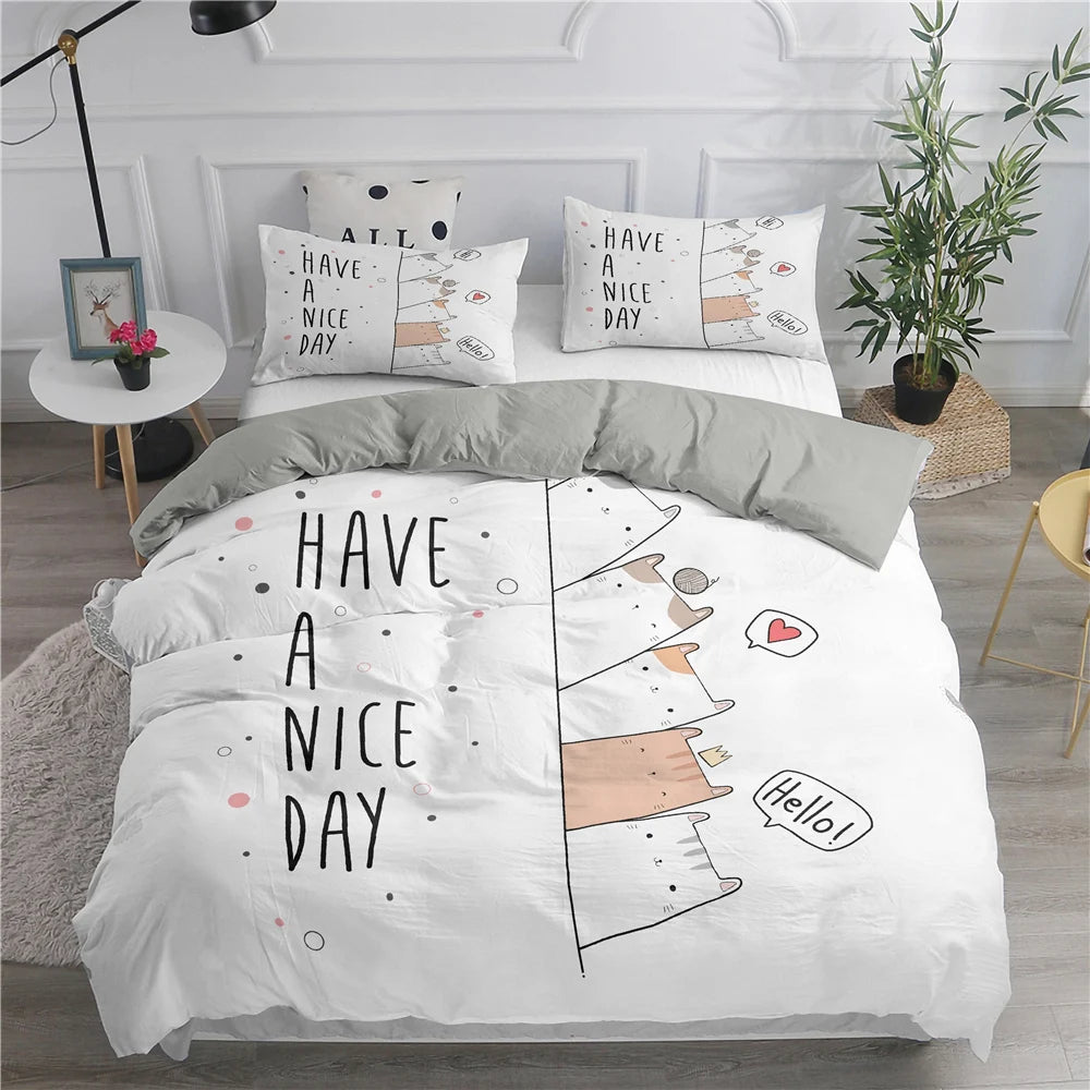 🛌 Conjunto de Cama 3D Gatos Fofos: Aconchego, Arte e a Companhia do Seu Pet na Decoração!