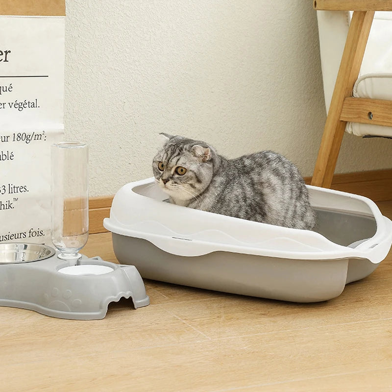 🚽 Caixa de Areia Semi-Fechado Grande: À Prova de Respingos e Ideal para Gatos Maiores!