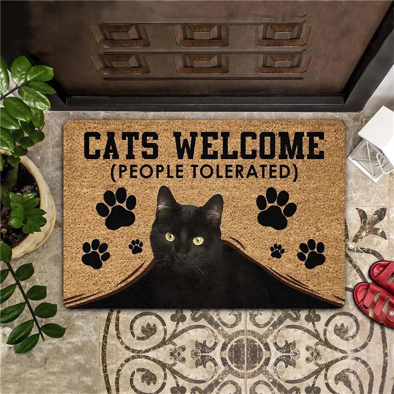 🤩 Tapete Antiderrapante Gato Fofo: Lavável à Máquina para uma Casa Livre de Pelos e Estilosa!