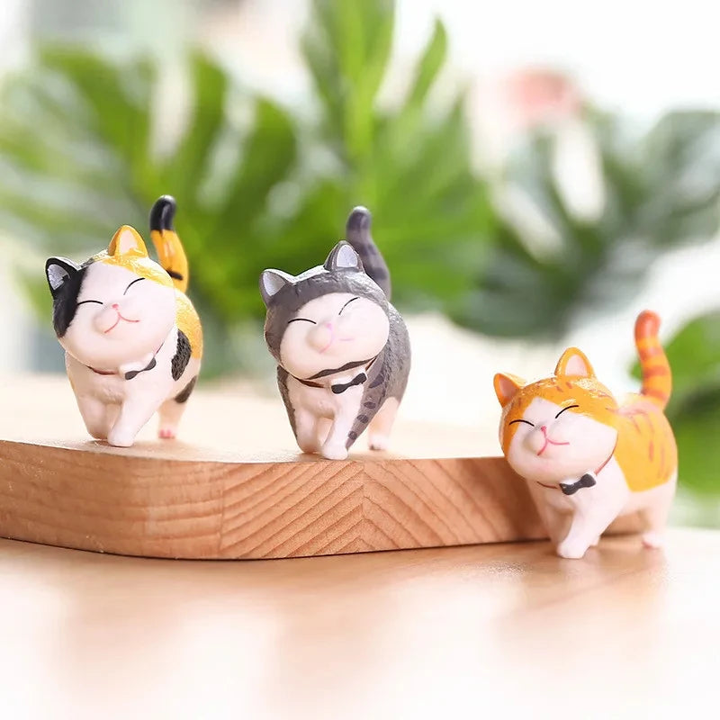 🔔 Conjunto 9 Miniaturas Gato: Estatuetas Fofas para, Decoração e Presente!