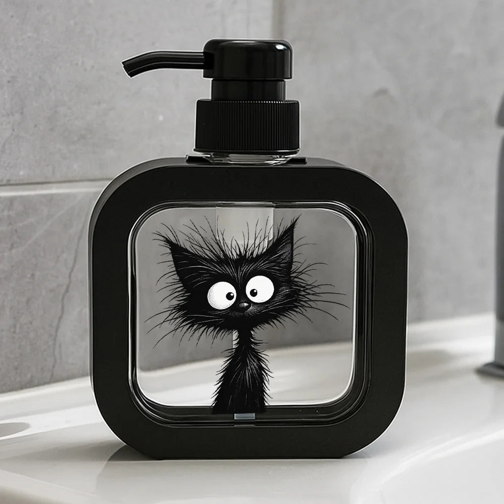 🖤 Dispensador de Sabonete Gato P&B: Rosto Felino para Pia da Cozinha – Charme e Funcionalidade!