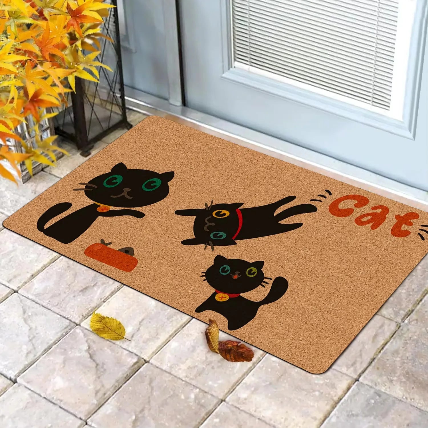 🐾 Tapete de Porta Tema Gato Fofo: Silhueta Elegante para Receber com Charme!