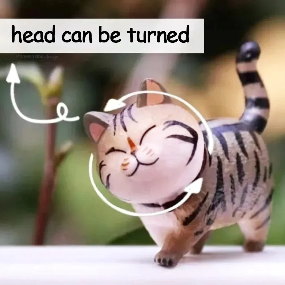 🔔 Conjunto 9 Miniaturas Gato: Estatuetas Fofas para, Decoração e Presente!