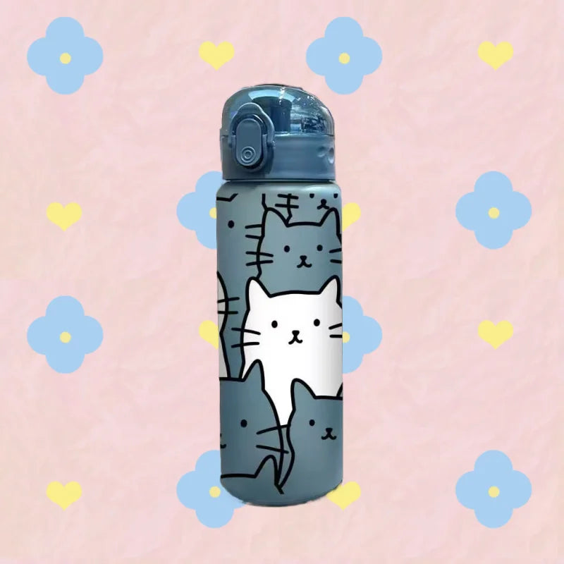 💧 Garrafa de Água 780ML Gato Cartoon 3D: Antivazamento, Durável e Perfeita para Férias!