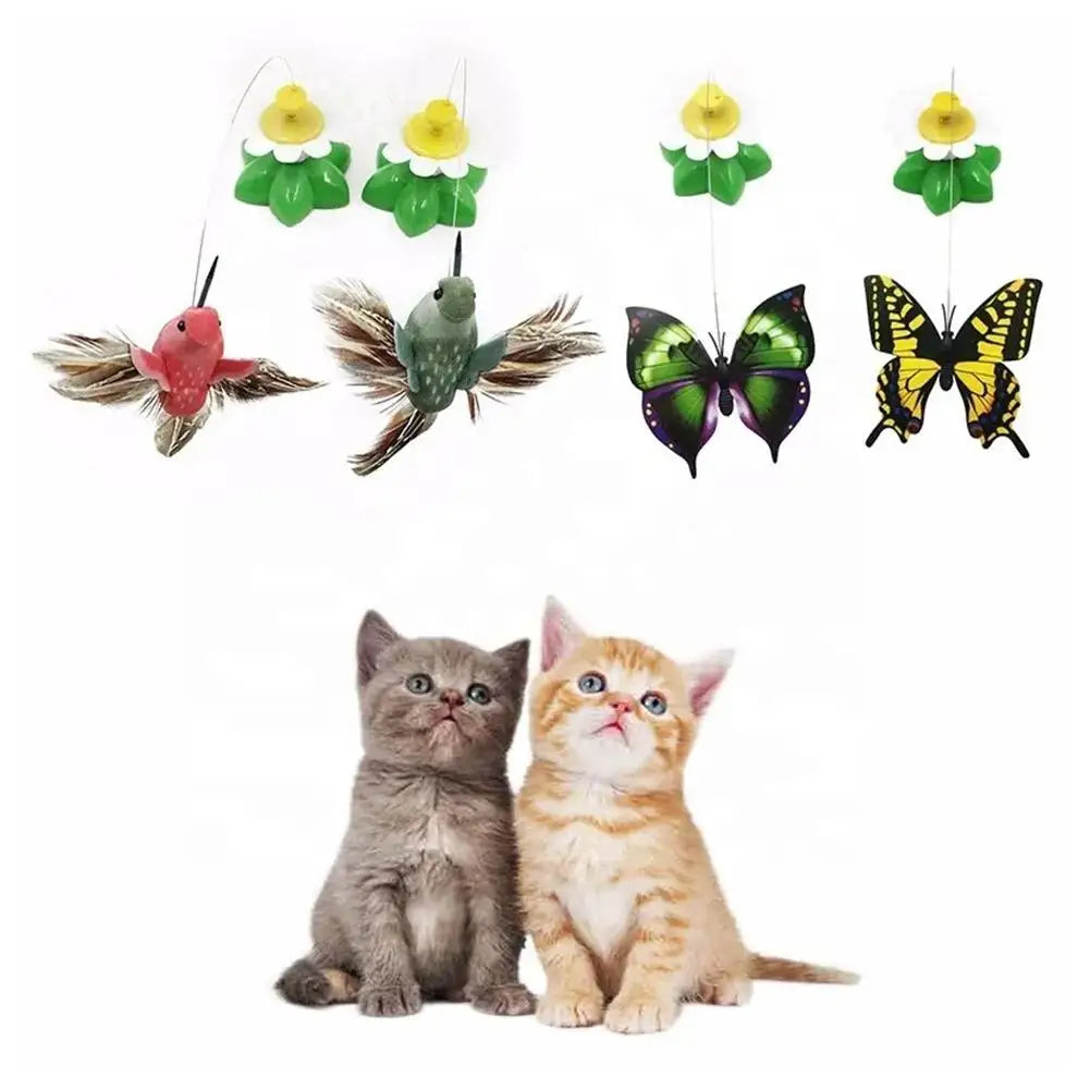🦋 Borboleta Elétrica Giratória 360°: Brinquedo Automático para Gatos – Treinamento e Caça!
