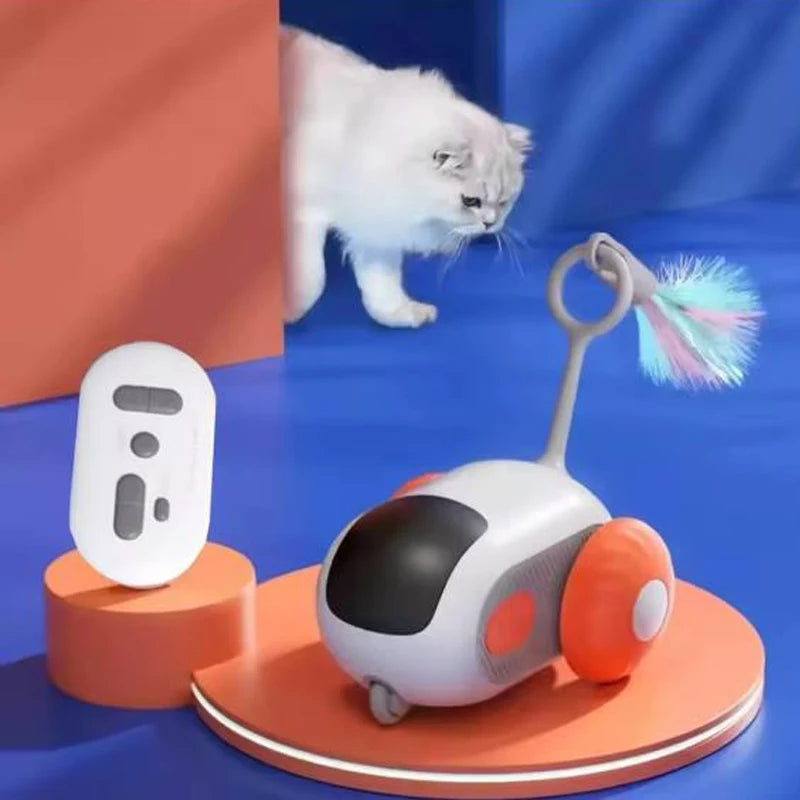 🏎️ Carro Esportivo Smart RC: Controle Remoto, Penas e Ratos para Gatos – Caçada em Alta Velocidade!