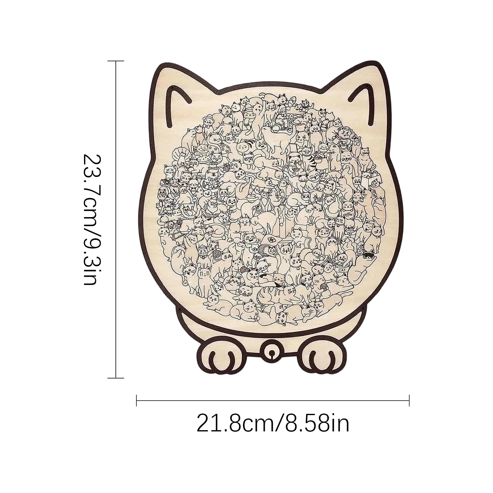 🧩 Quebra-Cabeça de Madeira 135 Peças: Design de Gato Irregular – Presente Único para Cat Lovers!