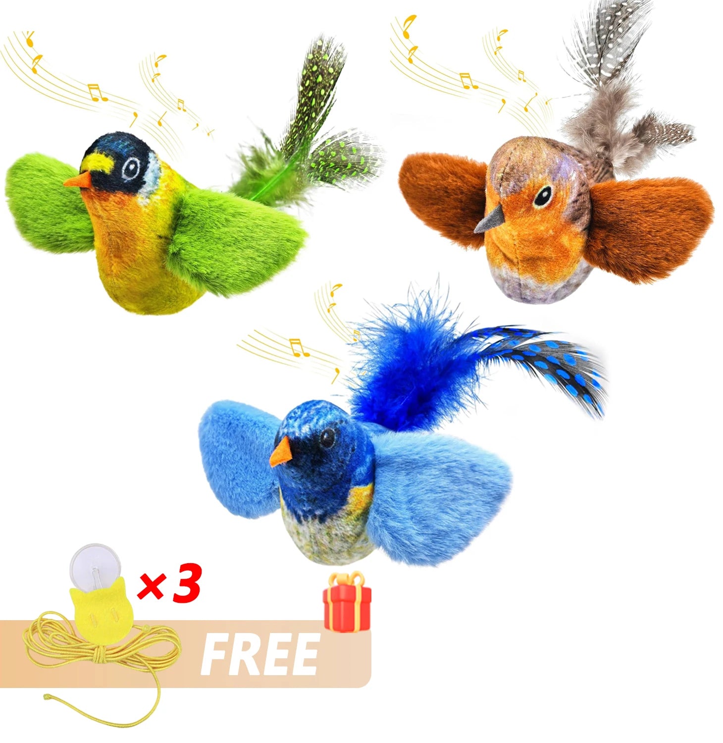 🐦 Pássaro Interativo de Pendurar: Brinquedo com Som e Catnip para Gatos – Caça e Auto-Entretenimento!