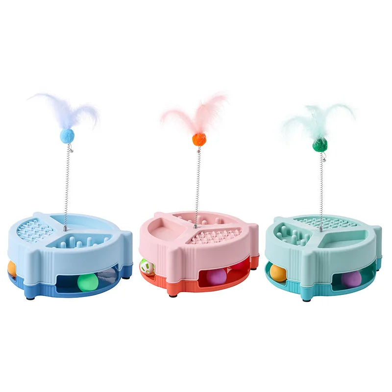 🎁 Kit Brinquedos Auto-Entretenimento Gato: Varinha Interativa + Plataforma Giratória Antitédio!
