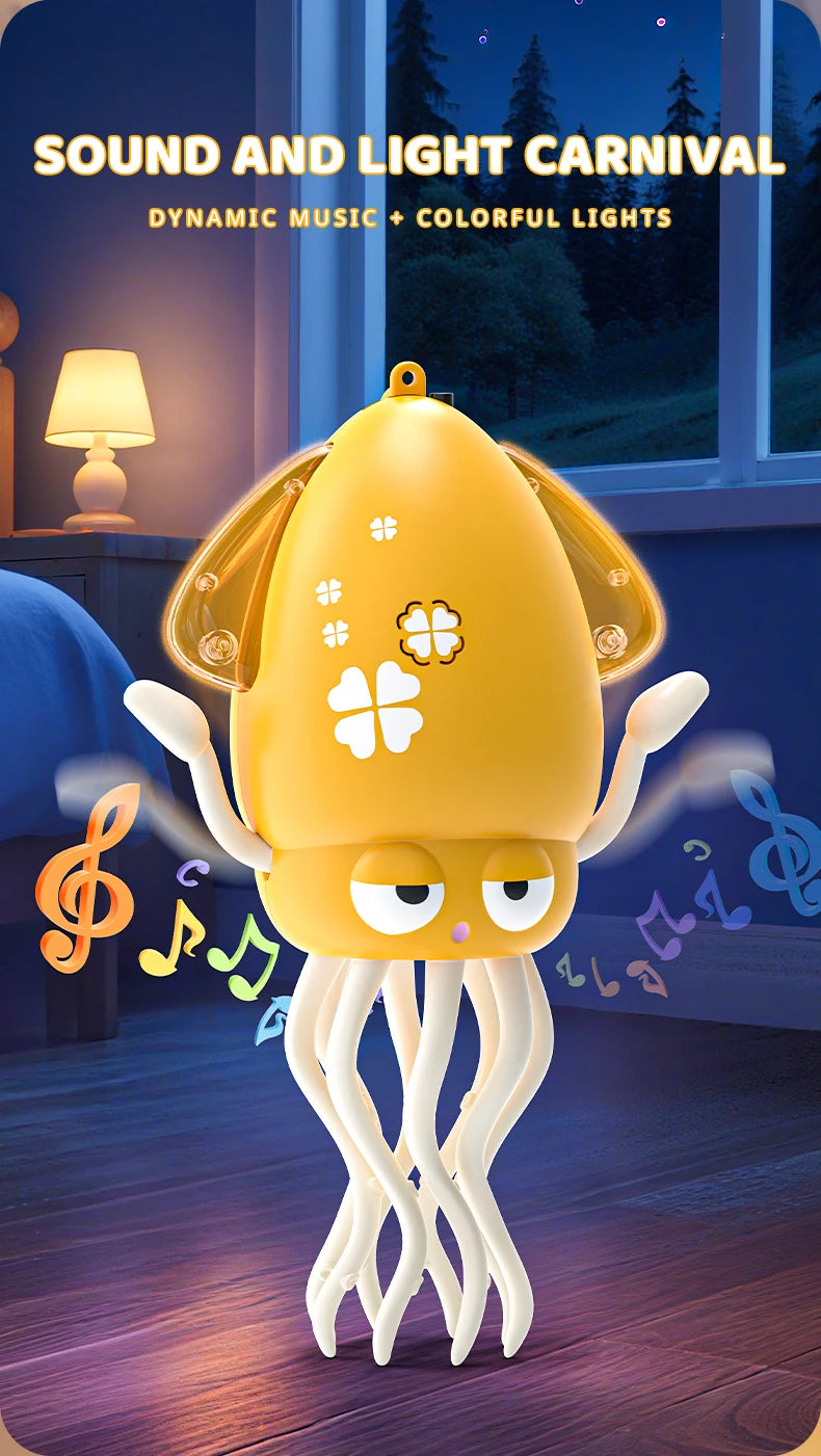 🐙 Brinquedo Polvo Dançarino Mágico: Luz, Música e Caçada Eletrizante para o Seu Thomas!