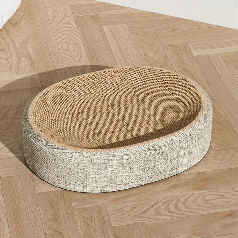 🐾 Arranhador Ninho Oval 2 em 1: Papelão Ondulado Ultra-Resistente para Descanso e Garras!