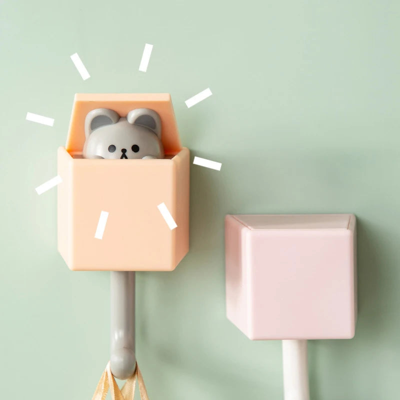 😻 Ganchos Adesivos Gato Cartoon: Decoração Divertida e Organização Fácil para Paredes e Portas!