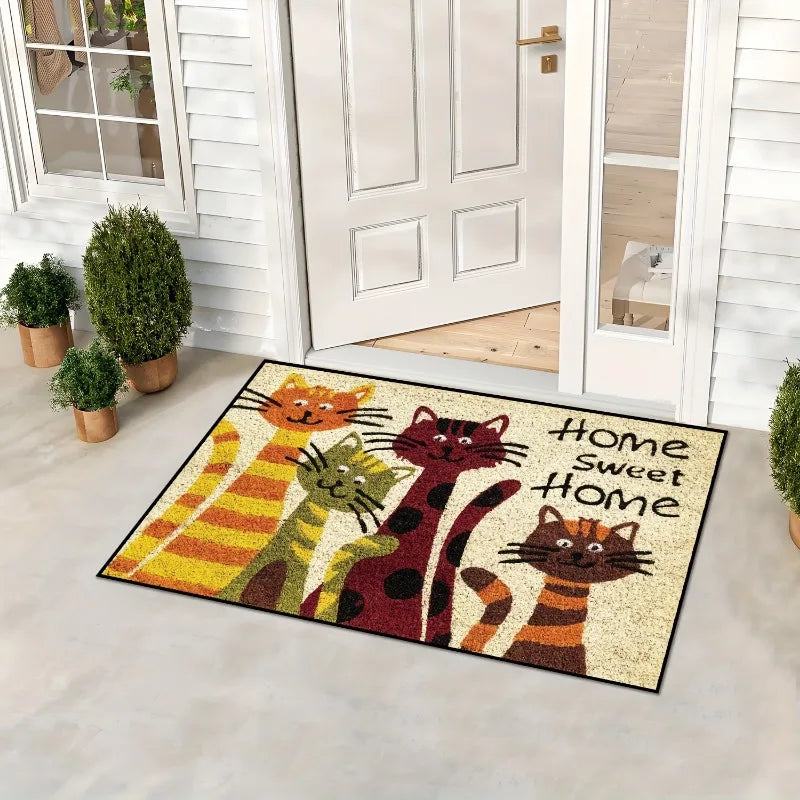 🏡 Tapete "Lar Doce Lar" para Gatos: Colchão de Feltro 100% Poliéster – Conforto e Decoração de Entrada!