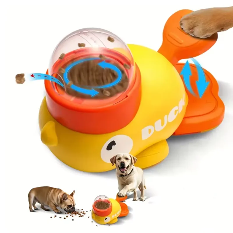 🦆 Patinho Amarelo Smart: Dispensador de Ração, Brinquedo de Inteligência e Auto-Entretenimento para Cães e Gatos!
