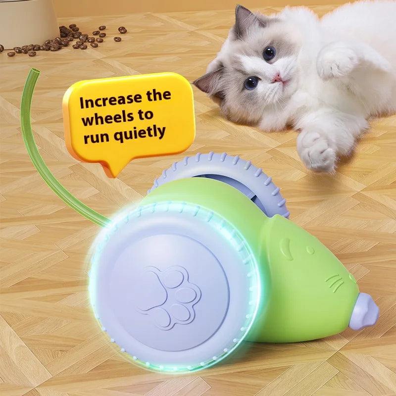🐭 Rato Elétrico Recarregável Smart: Brinquedo Gato Automático com Desvio Inteligente de Obstáculos!