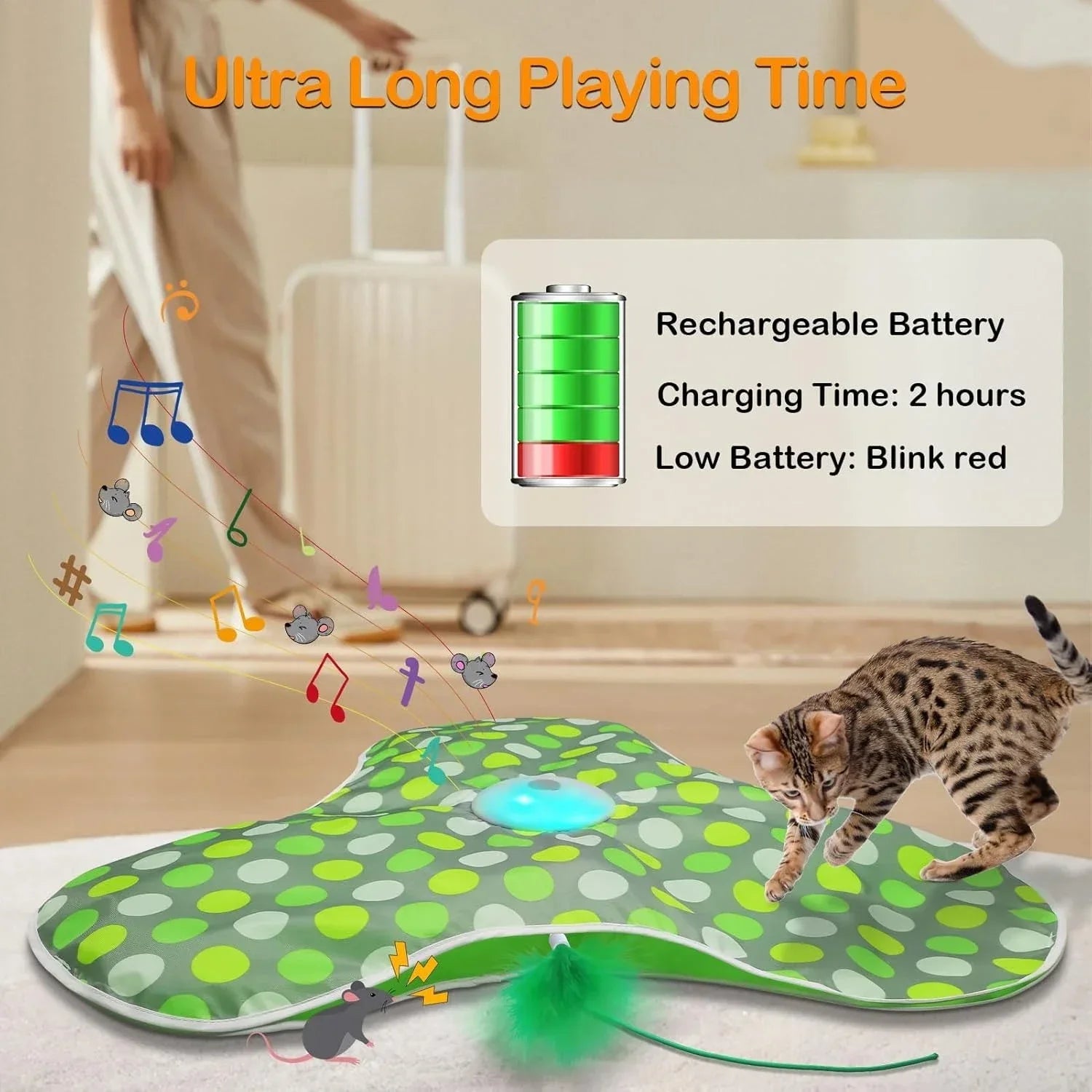 🐱 Brinquedo Smart Esconde-Esconde: Penas Ocultas, Som de Rato e Ativação por Movimento para Gatos!