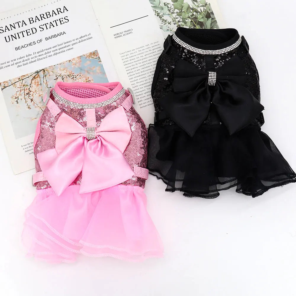 🎀 Peitoral Princesa com Laço e Cristais: Passeio com Estilo e Segurança para a sua Gatinha!