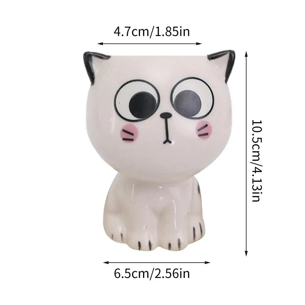 🪴 Vaso de Cerâmica Gatinho Cartoon Mini: Fofura Kawaii para Suculentas e Decoração!