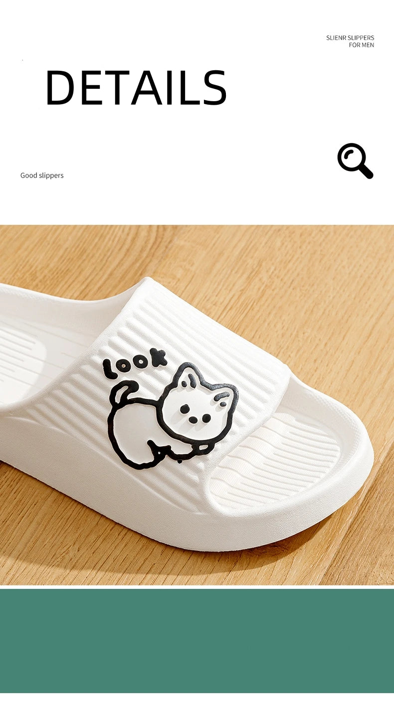 ☁️ Chinelos Nuvem Gatinho Fofo: Sola Macia, Antiderrapante – Conforto para Banheiro e Casa
