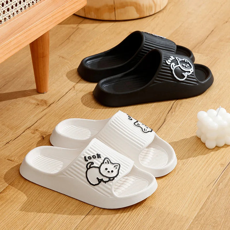 ☁️ Chinelos Nuvem Gatinho Fofo: Sola Macia, Antiderrapante – Conforto para Banheiro e Casa