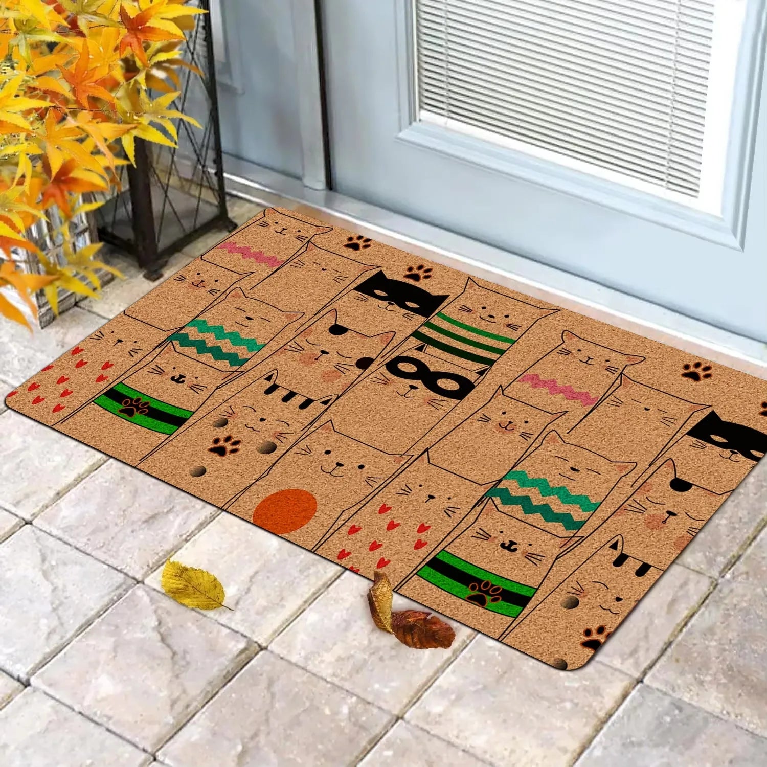 🐾 Tapete de Porta Tema Gato Fofo: Silhueta Elegante para Receber com Charme!