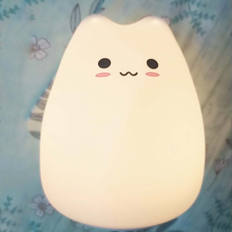 😻 Luminária Noturna Gato Mini: Toque Mágico, 7 Cores e Proteção Ocular – Presente Perfeito para Crianças!