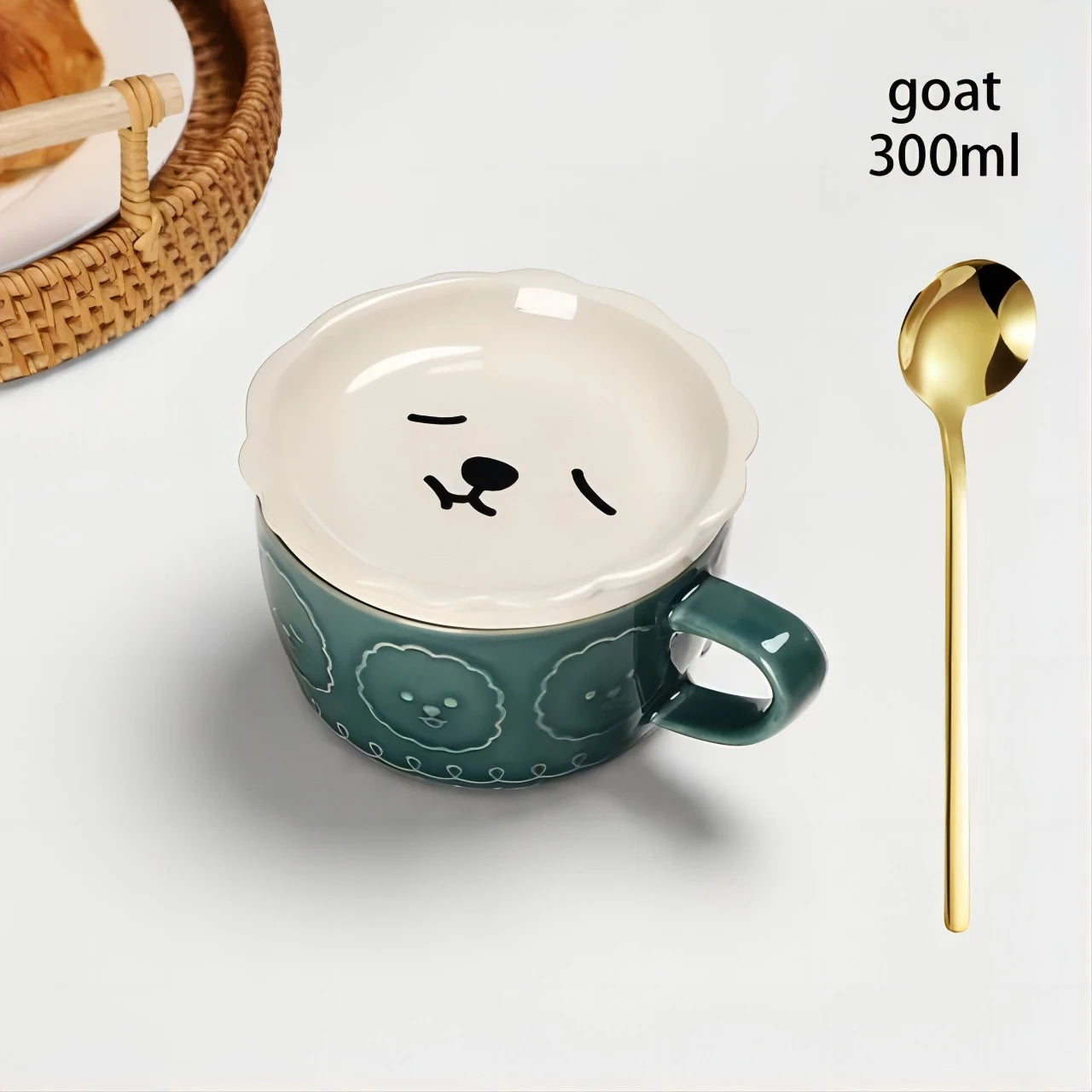 ☕ Caneca de Cerâmica Animal Cartoon: Com Tampa, Perfeita para Casais e Presentes Infantis!