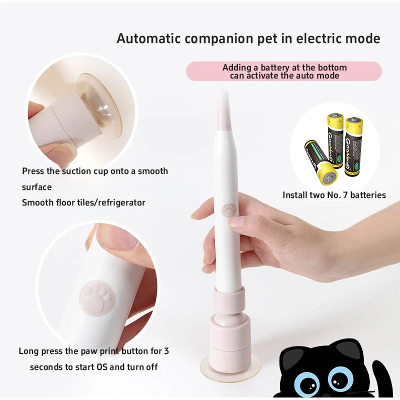 🎣 Brinquedo Interativo Gato 360°: Varinha com Padrões Trocáveis – Alivia Tédio e Estimula a Caça!