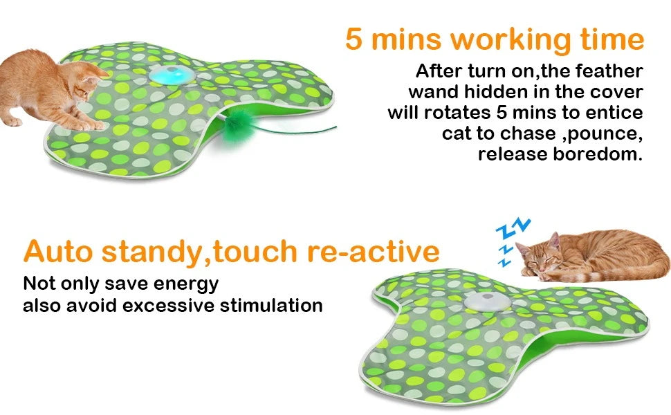 🐱 Brinquedo Smart Esconde-Esconde: Penas Ocultas, Som de Rato e Ativação por Movimento para Gatos!