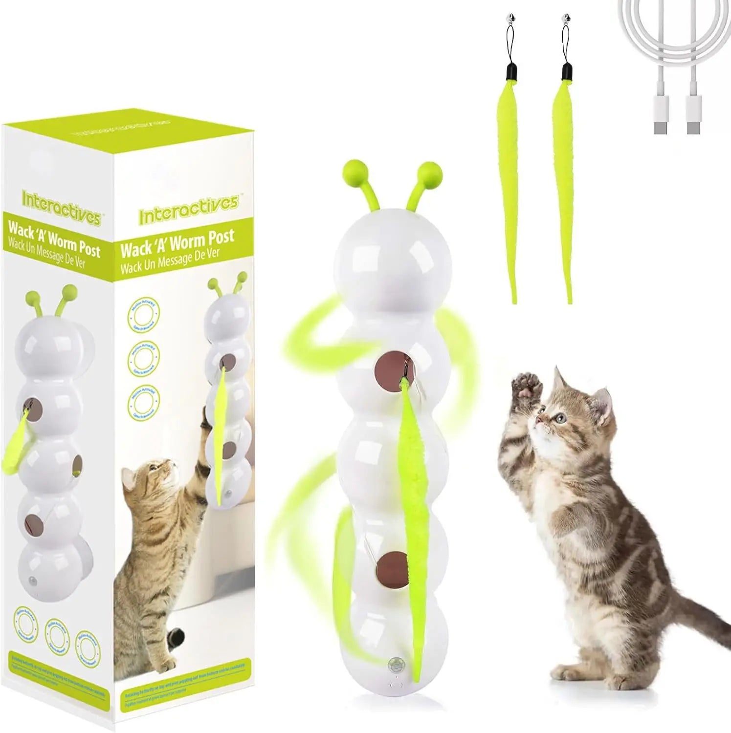 🕹️ Varinha Smart Pro Interativa: Cauda Trocável e Balanço Automático para Lares com Múltiplos Gatos!