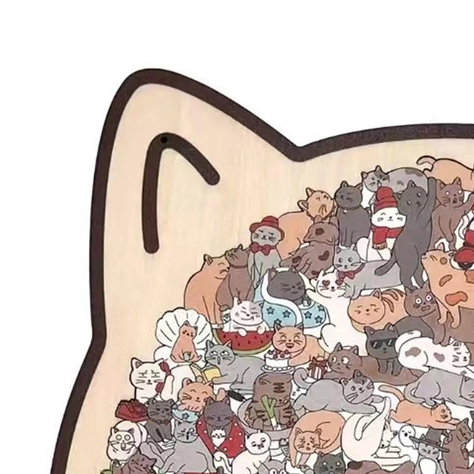 🧩 Quebra-Cabeça de Madeira 135 Peças: Design de Gato Irregular – Presente Único para Cat Lovers!