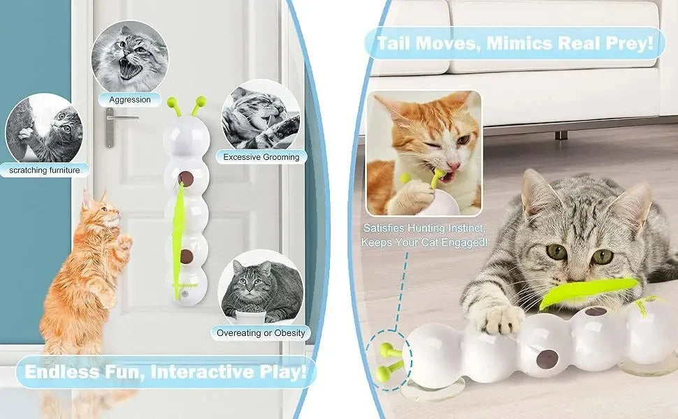 🕹️ Varinha Smart Pro Interativa: Cauda Trocável e Balanço Automático para Lares com Múltiplos Gatos!