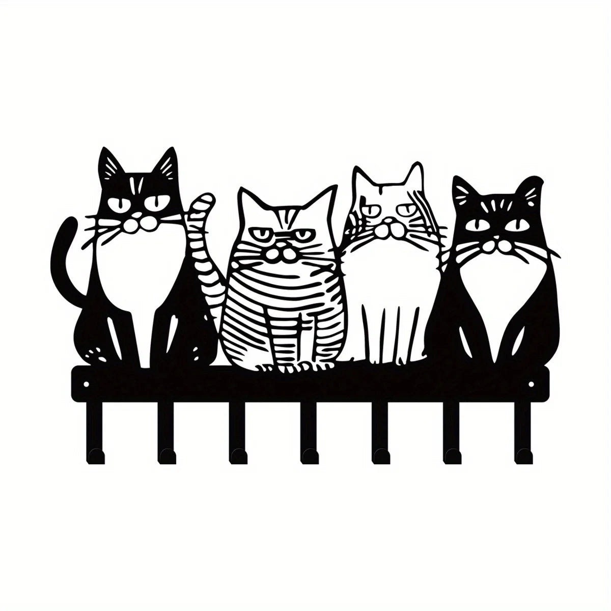 🗝️ Gancho de Parede Gato Charmoso: Metal Resistente para Chaves, Casacos e Toalhas – Organização Felina!