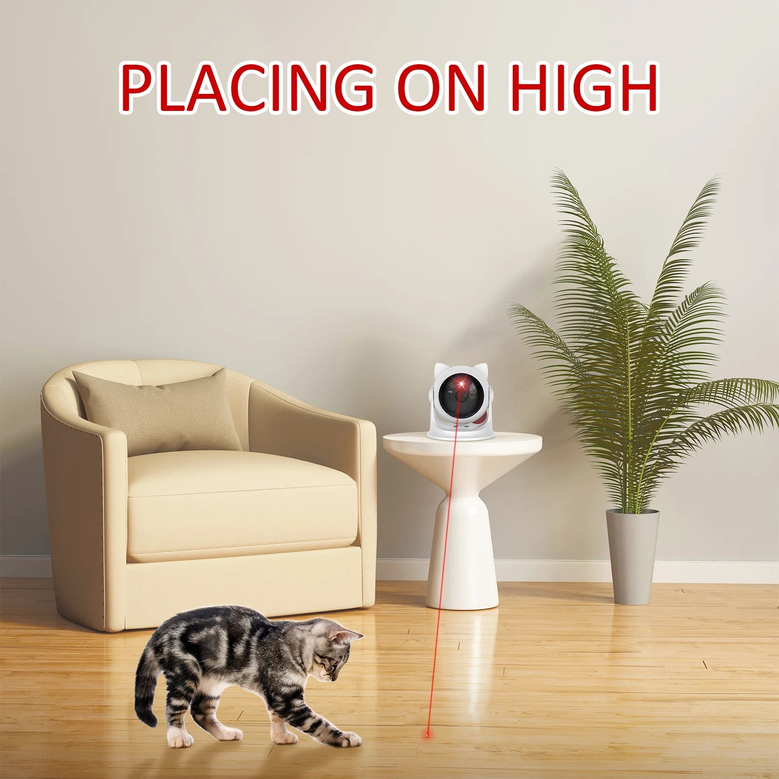 🔴 Laser Automático Recarregável Smart: 2 Modos de Velocidade para Gatos, Cães e Filhotes!