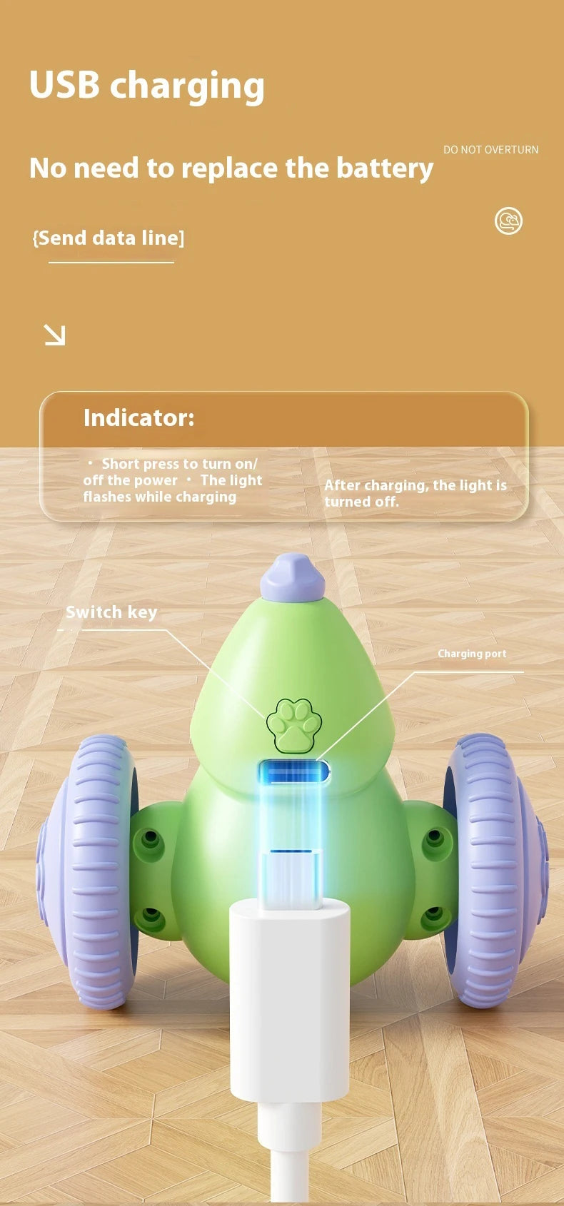 🐭 Rato Elétrico Recarregável Smart: Brinquedo Gato Automático com Desvio Inteligente de Obstáculos!