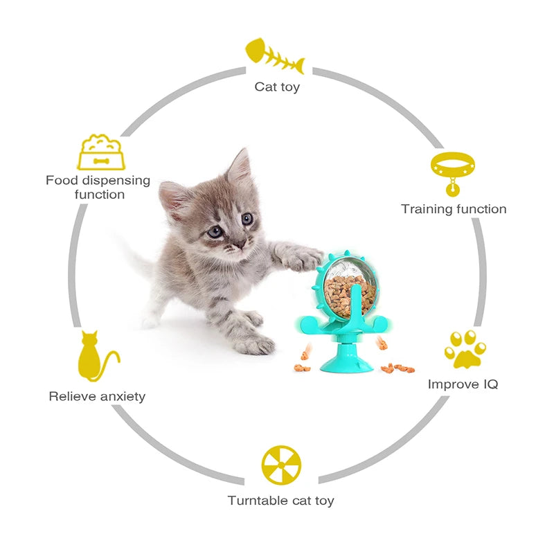 🧠 Roda Interativa Dispensadora de Petiscos: Alimentador Lento para Gatos e Cães Pequenos – Melhora o QI!