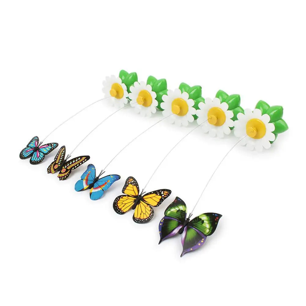 🦋 Borboleta Elétrica Giratória 360°: Brinquedo Automático para Gatos – Treinamento e Caça!