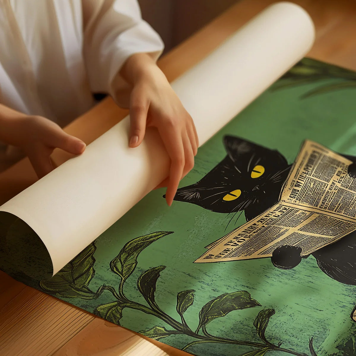 🖼️ Kit 3 Quadros Gato Preto Engraçado: Arte em Canvas para Banheiro e Decoração Retrô Moderna!