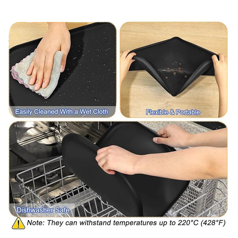 🍽️ Tapete de Alimentação Pet Quadrado: Silicone Macio, 3 Cores – Solução Anti-Bagunça e Fácil de Limpar!