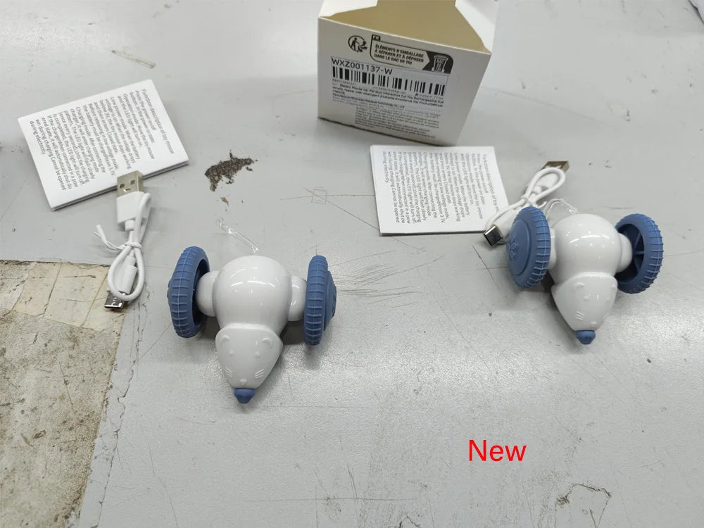 🐭 Rato Elétrico Recarregável Smart: Brinquedo Gato Automático com Desvio Inteligente de Obstáculos!