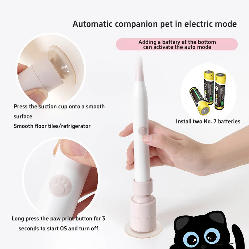🎣 Brinquedo Interativo Gato 360°: Varinha com Padrões Trocáveis – Alivia Tédio e Estimula a Caça!