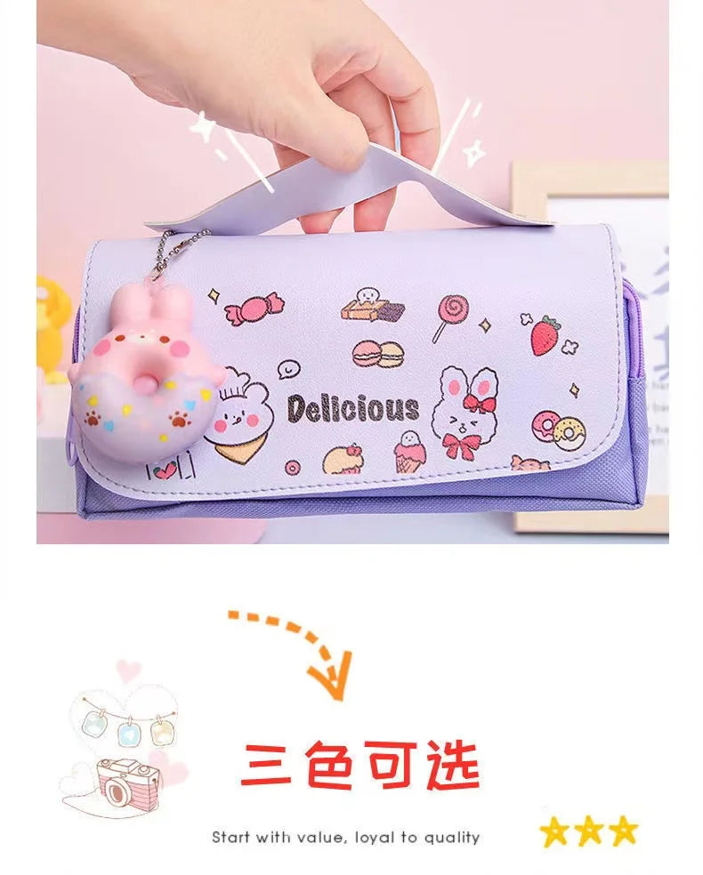 🇰🇷 Estojo 3D Kawaii de Descompressão: À Prova d'Água, Estética Coreana e Alívio do Estresse!