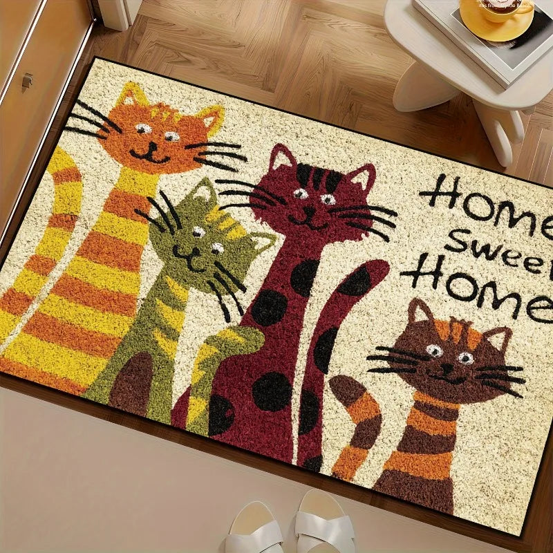 🏡 Tapete "Lar Doce Lar" para Gatos: Colchão de Feltro 100% Poliéster – Conforto e Decoração de Entrada!