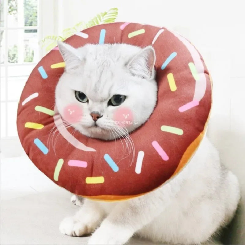🍩 Colar Elizabetano Rosquinha (Donut): Macio, Confortável e Anti-Lambida para Gatos!