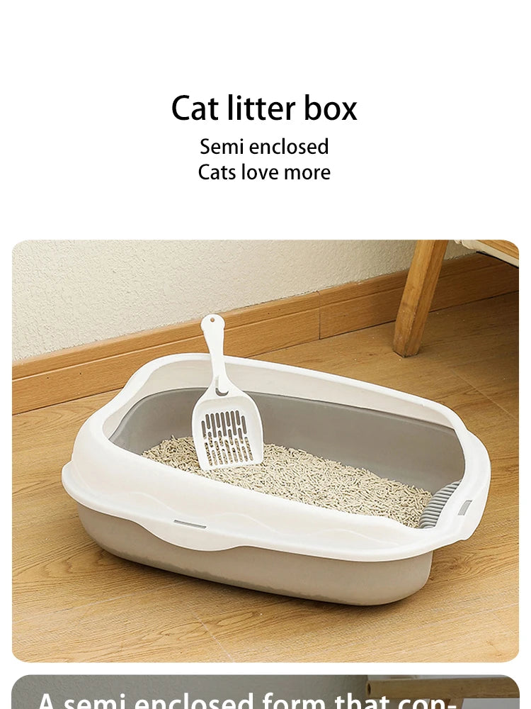 🚽 Caixa de Areia Semi-Fechado Grande: À Prova de Respingos e Ideal para Gatos Maiores!