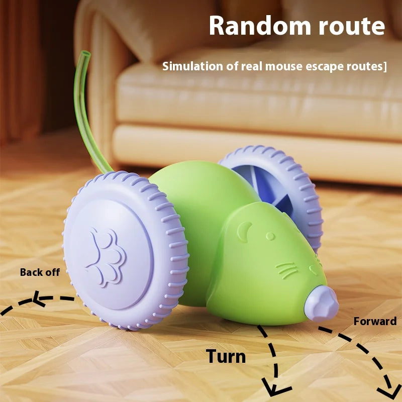🐭 Rato Elétrico Recarregável Smart: Brinquedo Gato Automático com Desvio Inteligente de Obstáculos!
