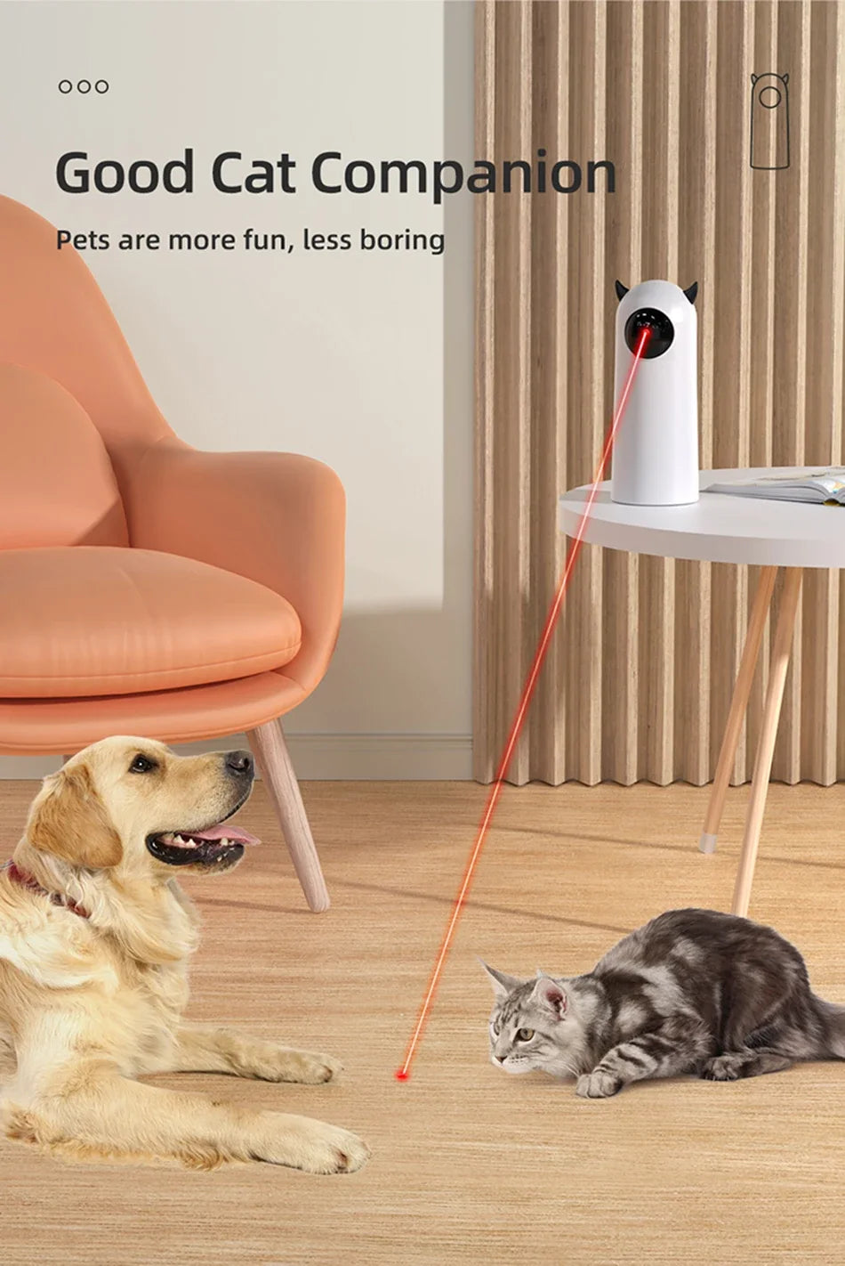 🔴 Laser Automático Recarregável Smart: 2 Modos de Velocidade para Gatos, Cães e Filhotes!