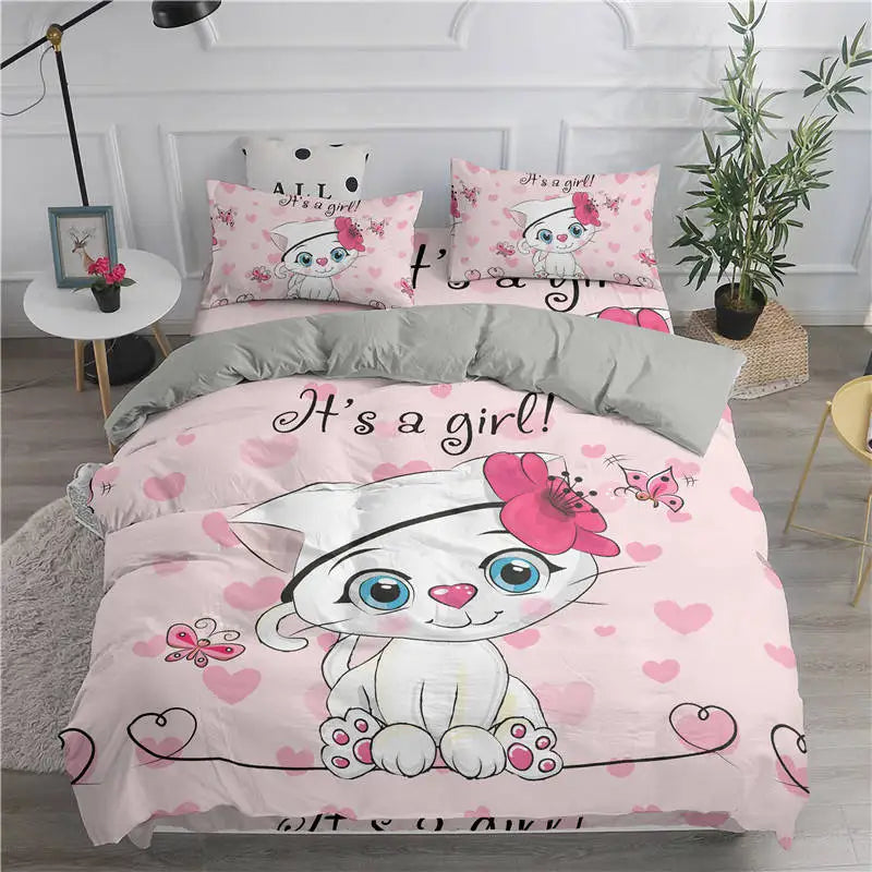 🛌 Conjunto de Cama 3D Gatos Fofos: Aconchego, Arte e a Companhia do Seu Pet na Decoração!