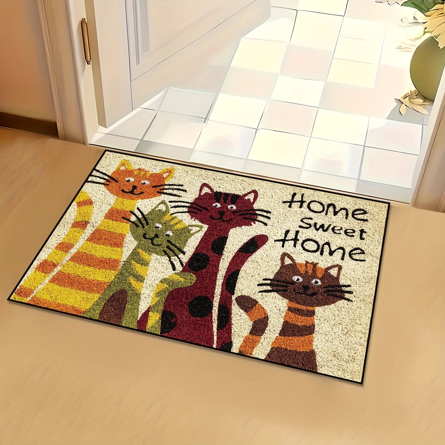 🏡 Tapete "Lar Doce Lar" para Gatos: Colchão de Feltro 100% Poliéster – Conforto e Decoração de Entrada!
